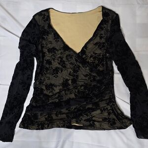 Elegant Black Floral Women's Top